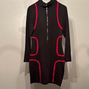 Elegant Black and Red Women's Dress